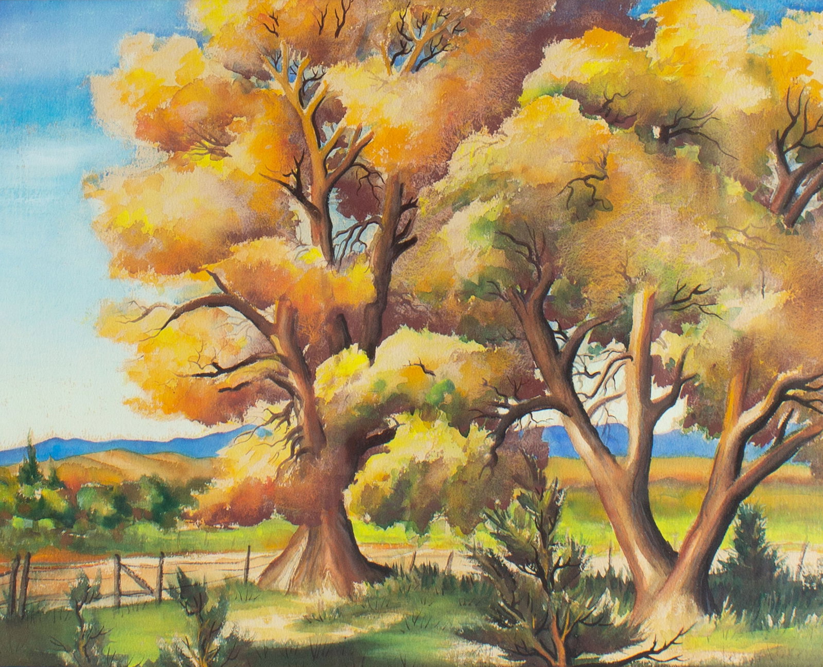 Kraemer Kittredge "Autumn Foliage" Watercolor Painting (1 of 6)