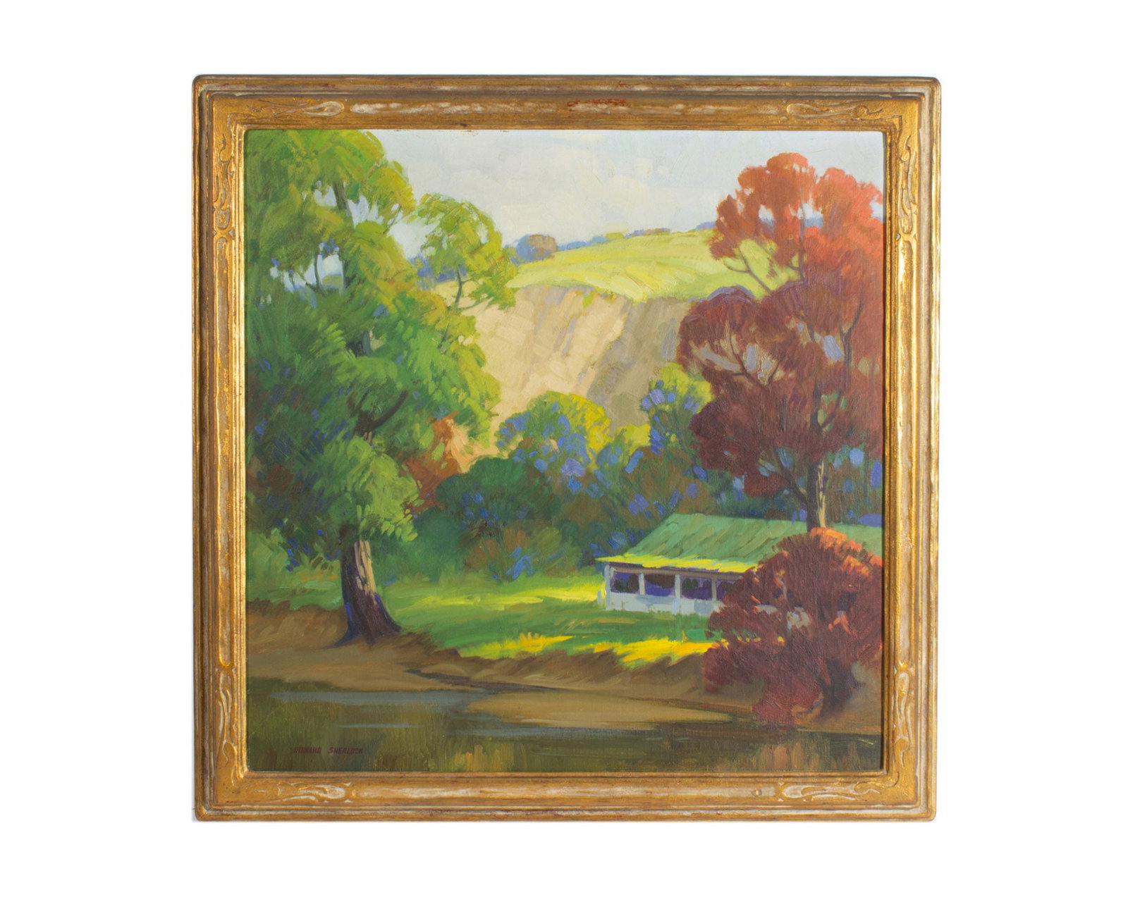 Edward Sherlock 1930s Oil on Canvas Landscape Painting (1 of 9)
