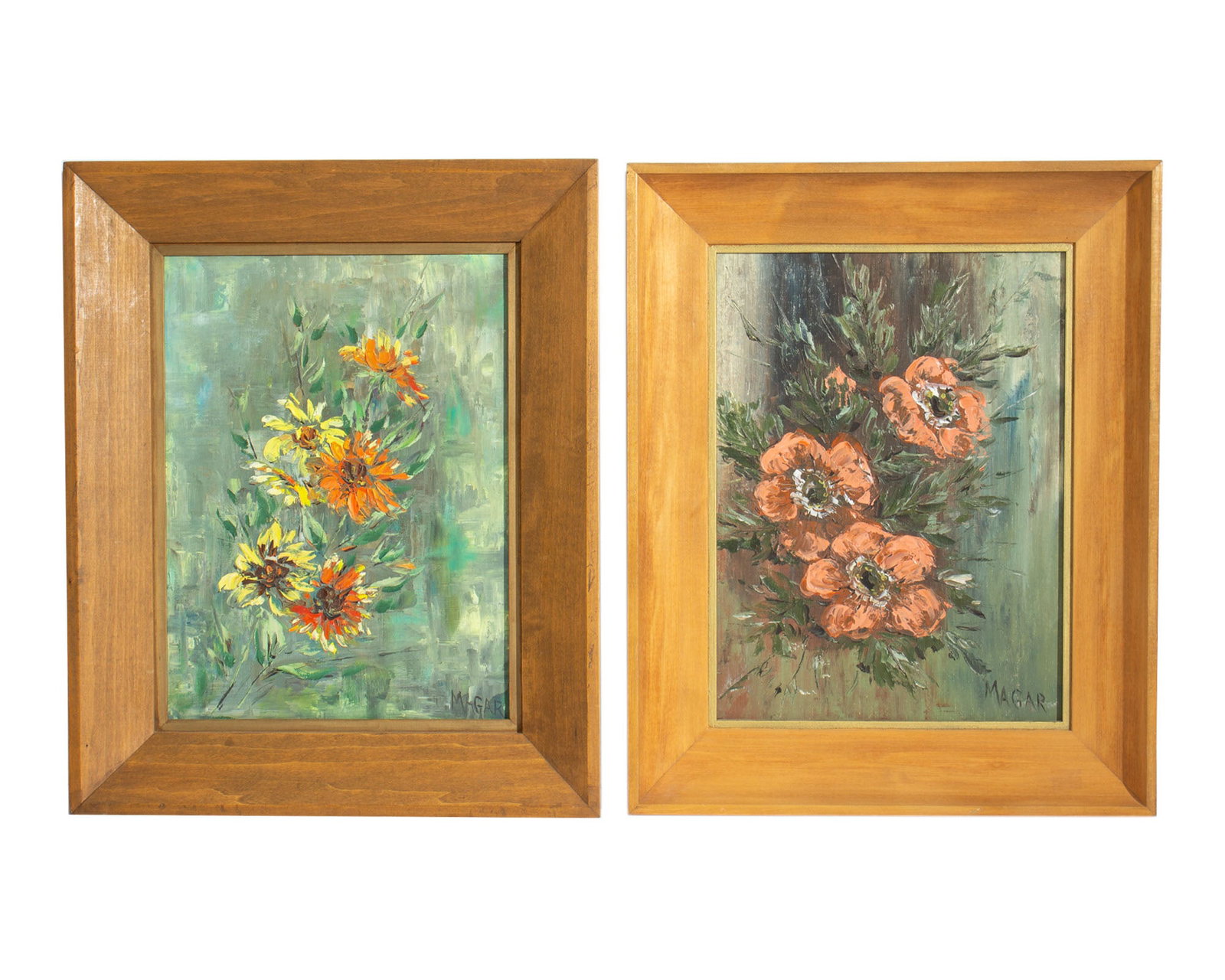 Mary Gerritsen Magar 1960s Floral Oil on Board Paintings (1 of 7)