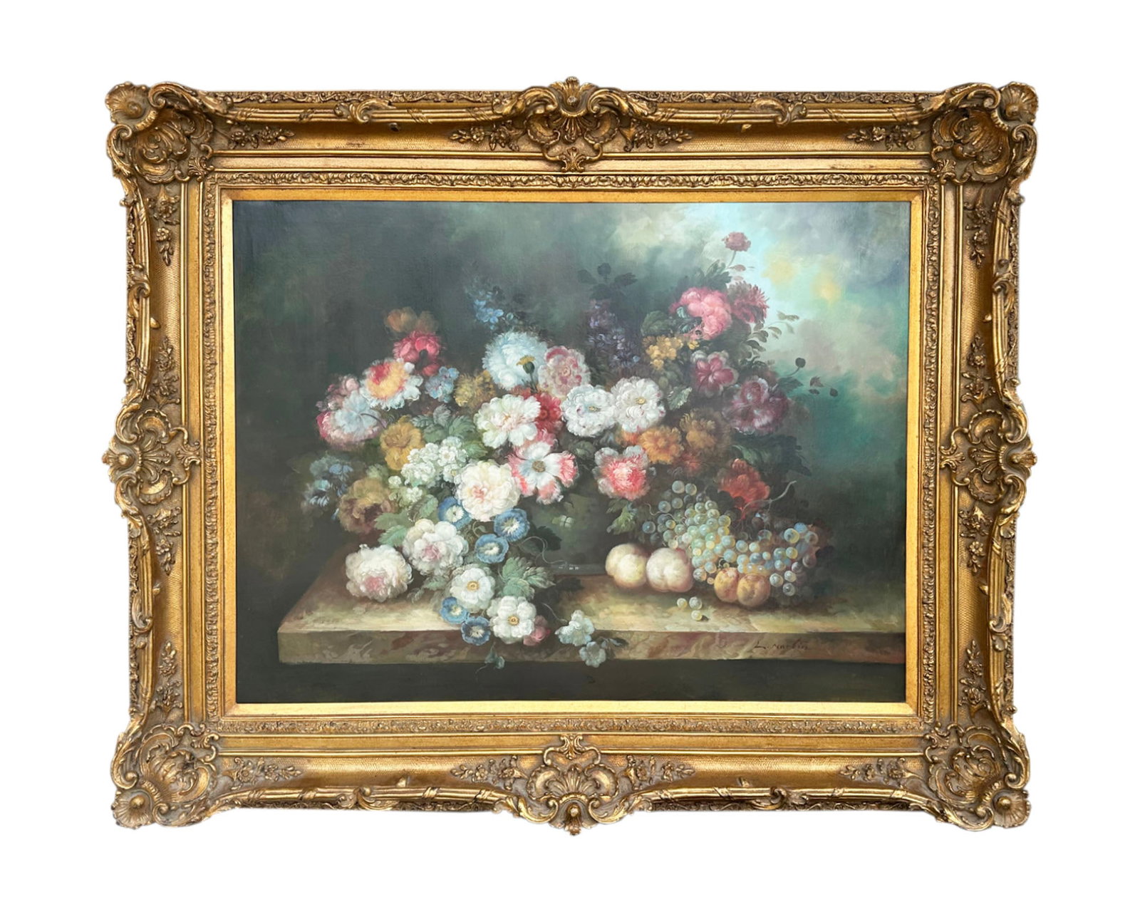 L. Martin 62" x 51" Oil on Canvas Still Life Painting (1 of 5)