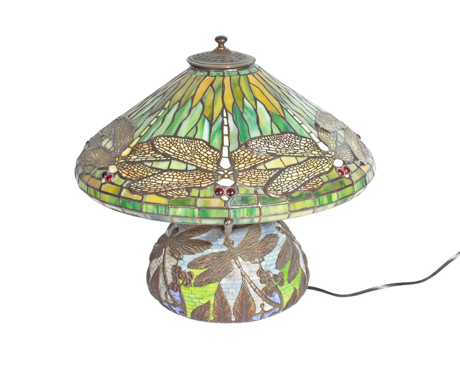 Tiffany Style Dragonfly Mosaic Table Lamp (1 of 7)