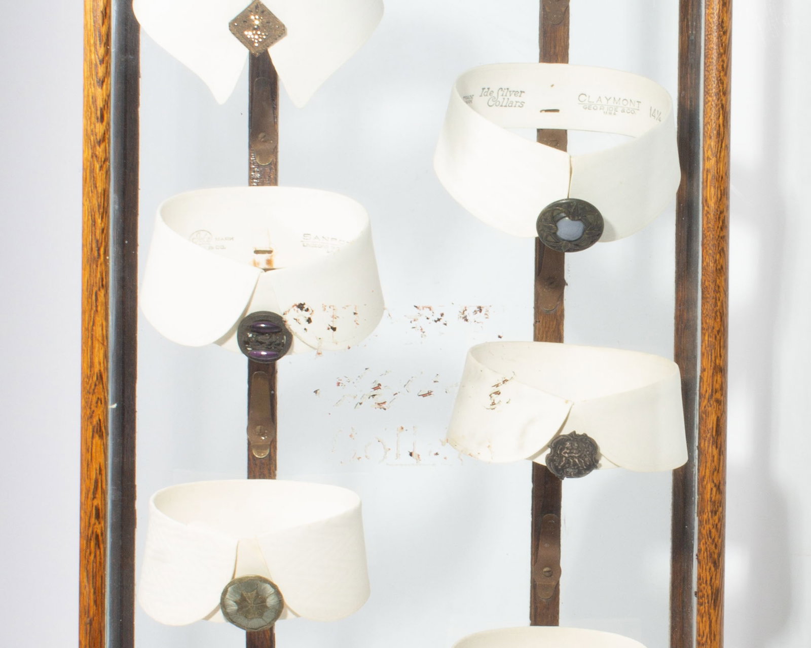Antique Collar Display Case with Collars - 3