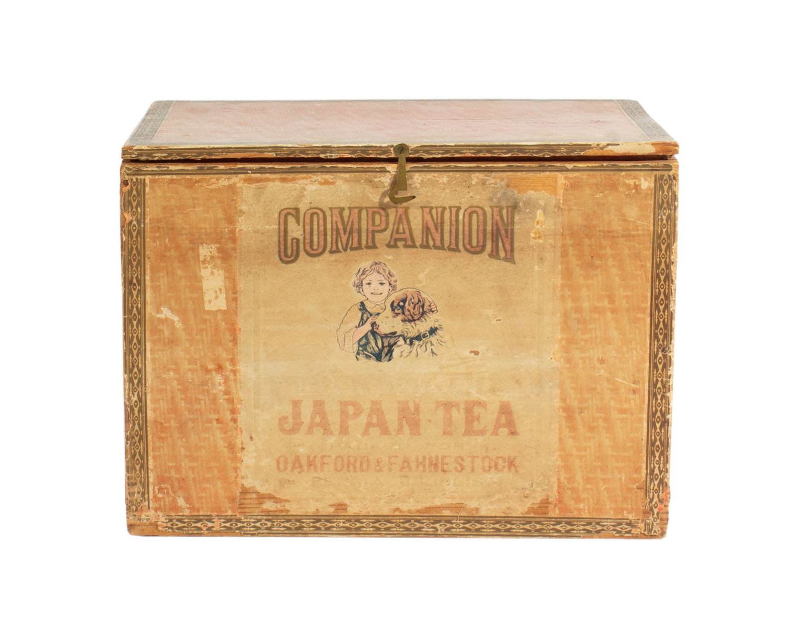 Oakford & Fahnestock "Companion Japan Tea" Box: Box from Oakford and Fahnestock for "Companion Japan Tea." Box made of wood. Marked "Made in Japan" to underside. Measurements: 12.75" W x 9.5" H x 9" D.