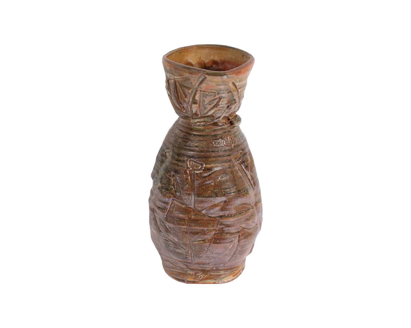 Barry Unitas Barnes Signed Studio Pottery Vase: Studio pottery vase by Barry Unitas Barnes (American; 20th/21st century). The artist's chop mark is located near the neck of the vase. Measurements: 6” W x 12.25” H x 