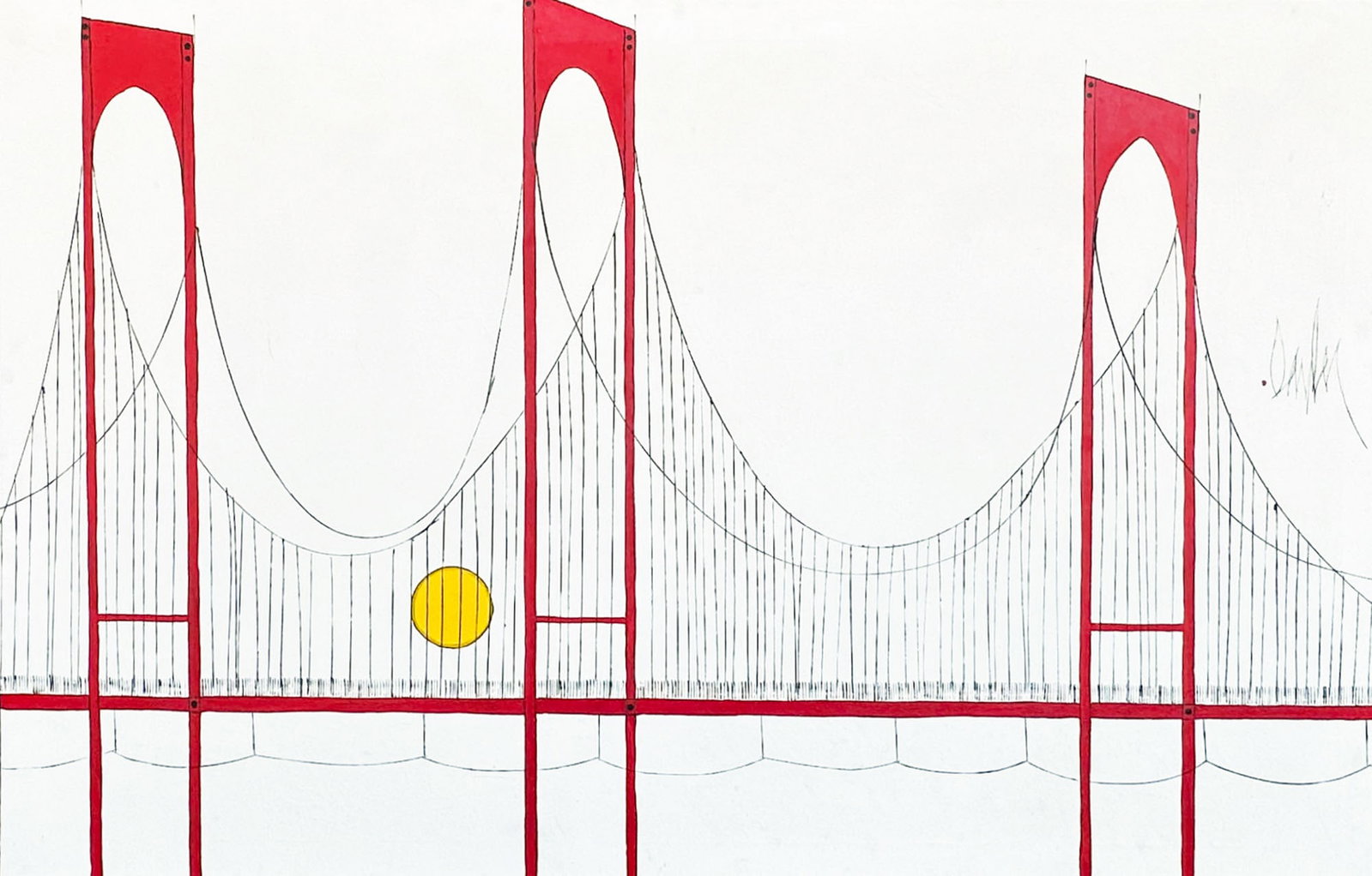 Mid-Century Oil on Canvas Painting of Golden Gate Bridge (1 of 4)