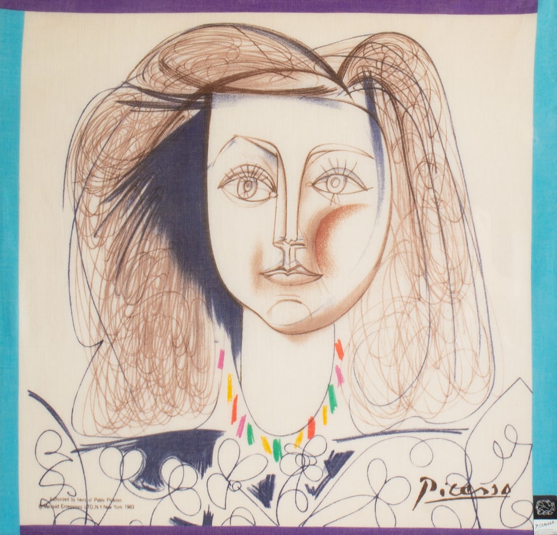 After Pablo Picasso Marigold 1983 Silk Scarf (1 of 4)