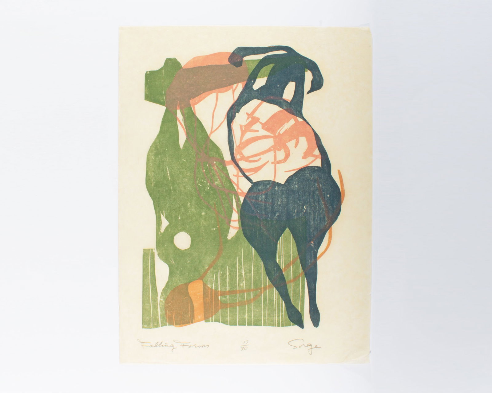 Walter Sorge "Falling Forms" Abstract Relief Prints - 2