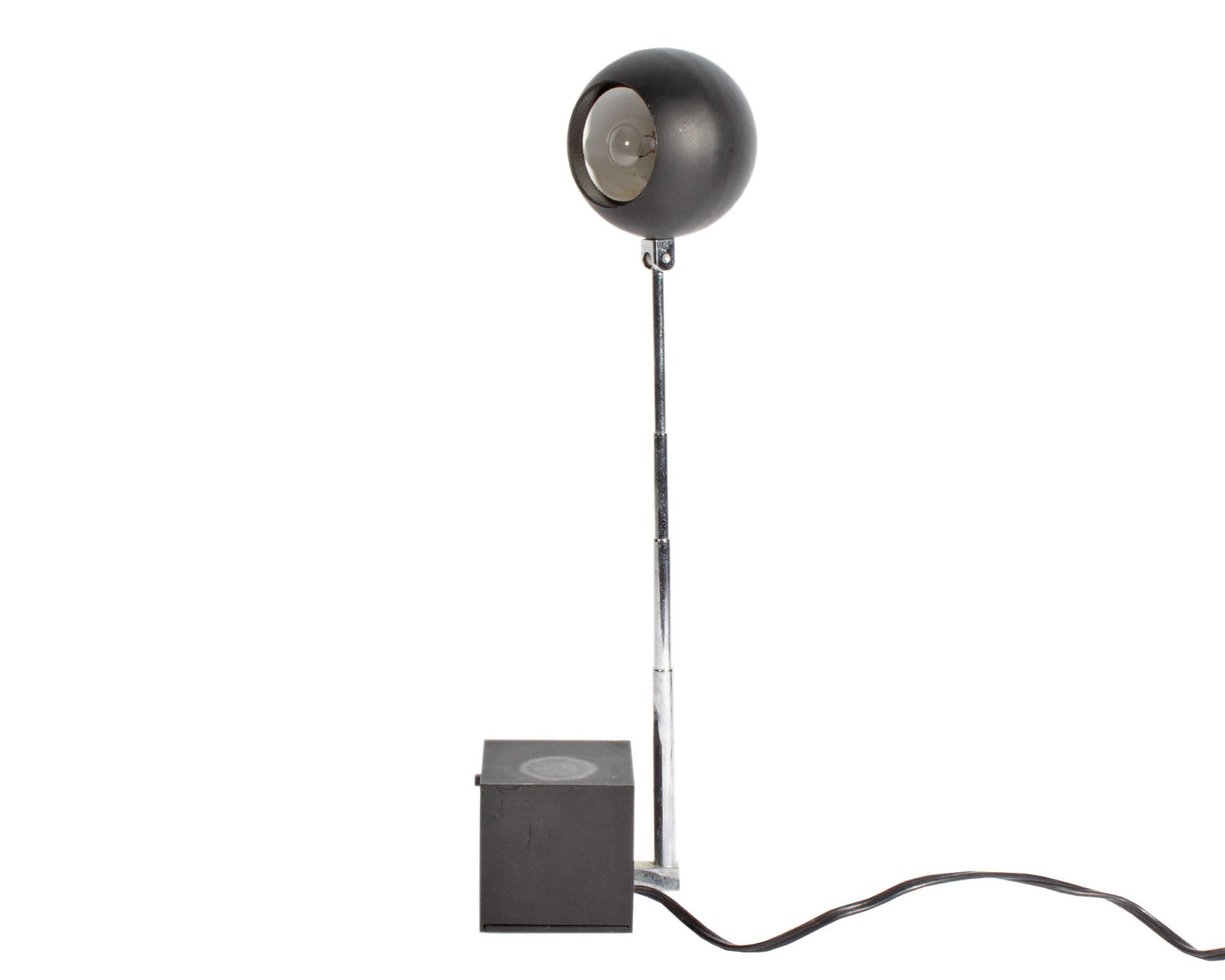 Michael Lax for Lightolier “Lytegem?? Telescoping Desk Lamp: “Lytegem” telescoping desk lamp designed by Michael Lax (American; 1929-1999) for Lightolier. Marked "Lightolier" lower front and to underside. Measurements: 3" W x 8