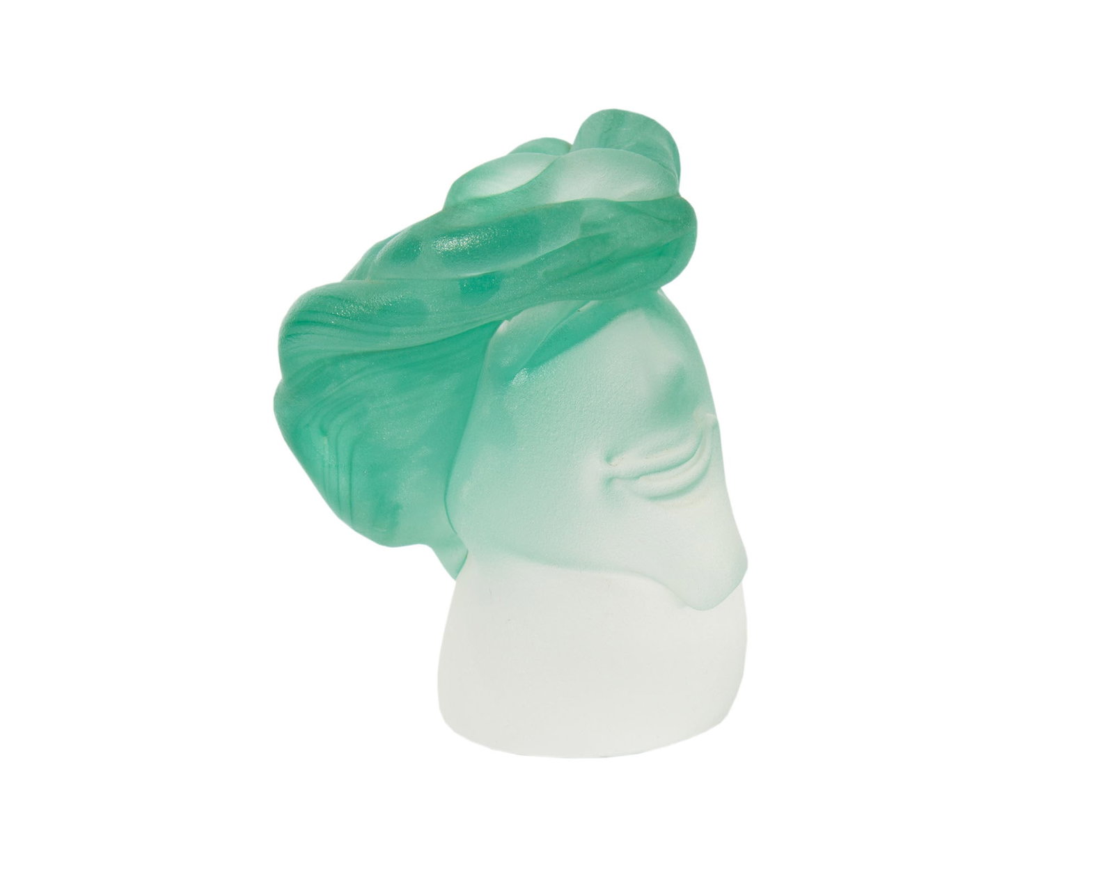 Stephen Fellerman Clair Raabe 2000 Art Glass Bust Sculpture: 2000 art glass sculpture by the American glass artist Stephen Fellerman and Clair Raabe. Signed “Fellerman-Raabe 00” to the underside. Measurements: 4.5” W x