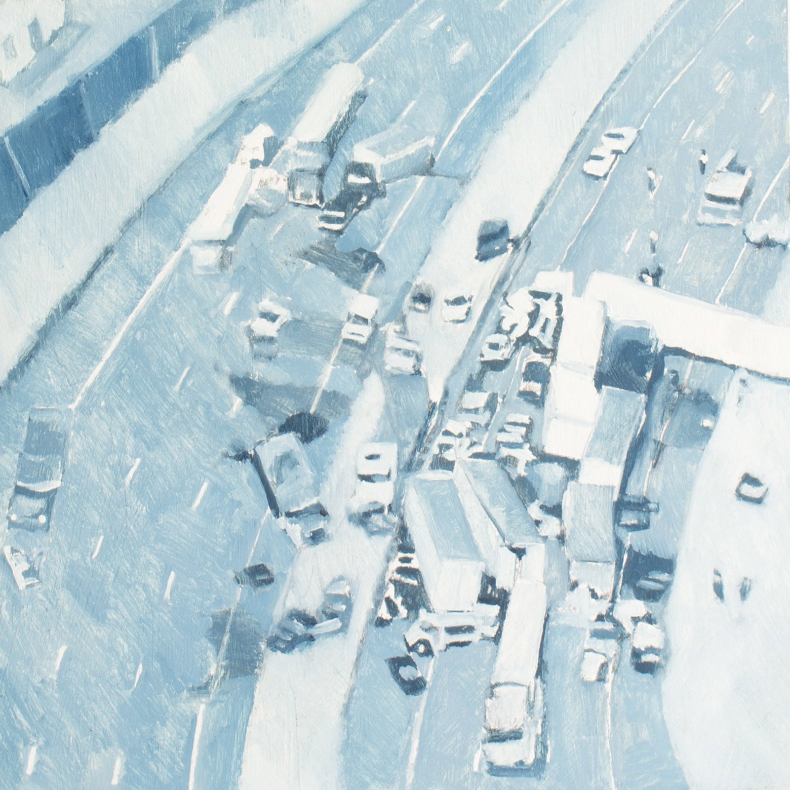 Rachel Wolfson Smith Oil on Board Painting: Oil on board painting by Rachel Wolfson Smith (American; 21st century). Signed verso. Measurements: 11.75" W x 11.75" H x .5" D. In house shipping available. From
