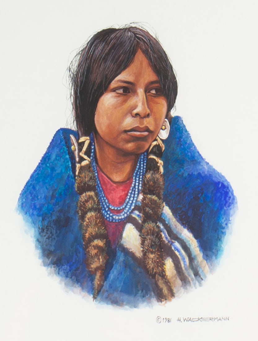 Hubert Wackermann 1981 Portrait Casein Painting (1 of 3)