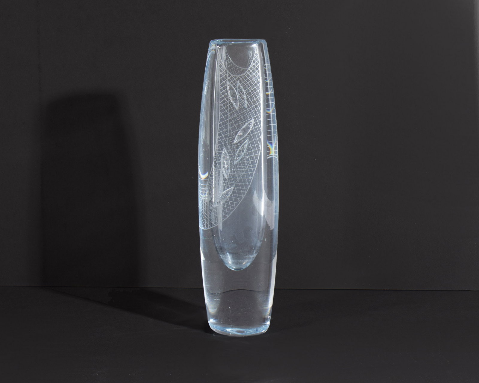 Strombergshyttan Swedish Etched Glass Vase (1 of 4)