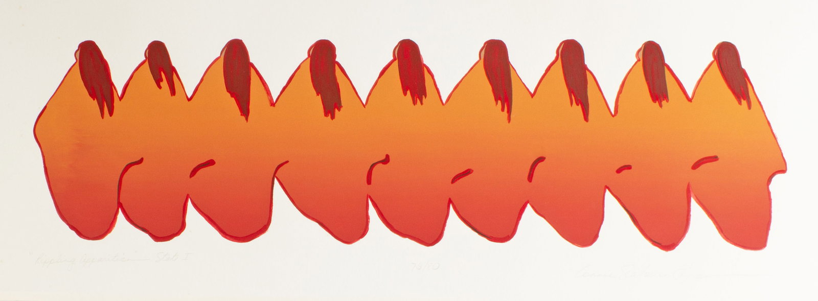 Connie Seabourn Ragan "Rippling Apparition" Screen Print: Screen print titled Rippling Apparition by Connie Seabourne Ragan (American; born 1951). Signed, titled, numbered 76/80 lower edge. Measurements: In house shipping available.