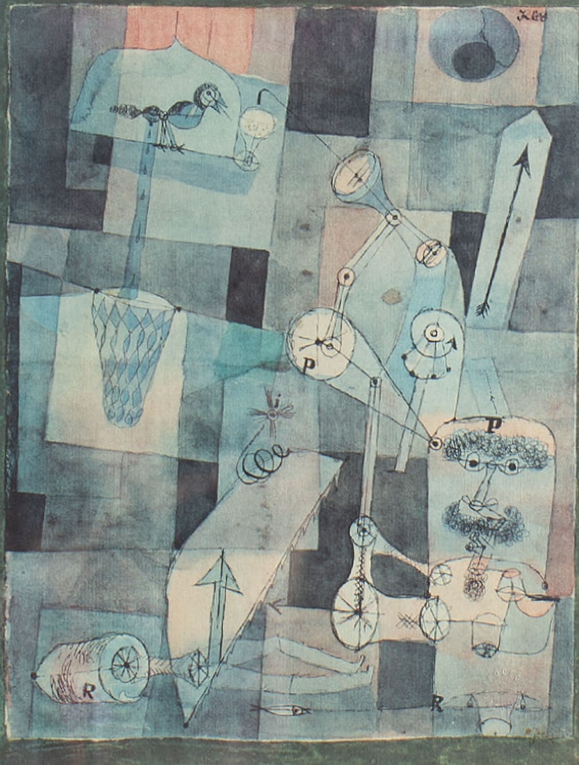 After Paul Klee "Analysis of Various Perversities" Print: Giclee print after a painting by Paul Klee titled Analyse verschiedener Perversitaten (Analysis of Various Perversities). Measurements: 18.25" W x 22" H x 1.5" D (frame);