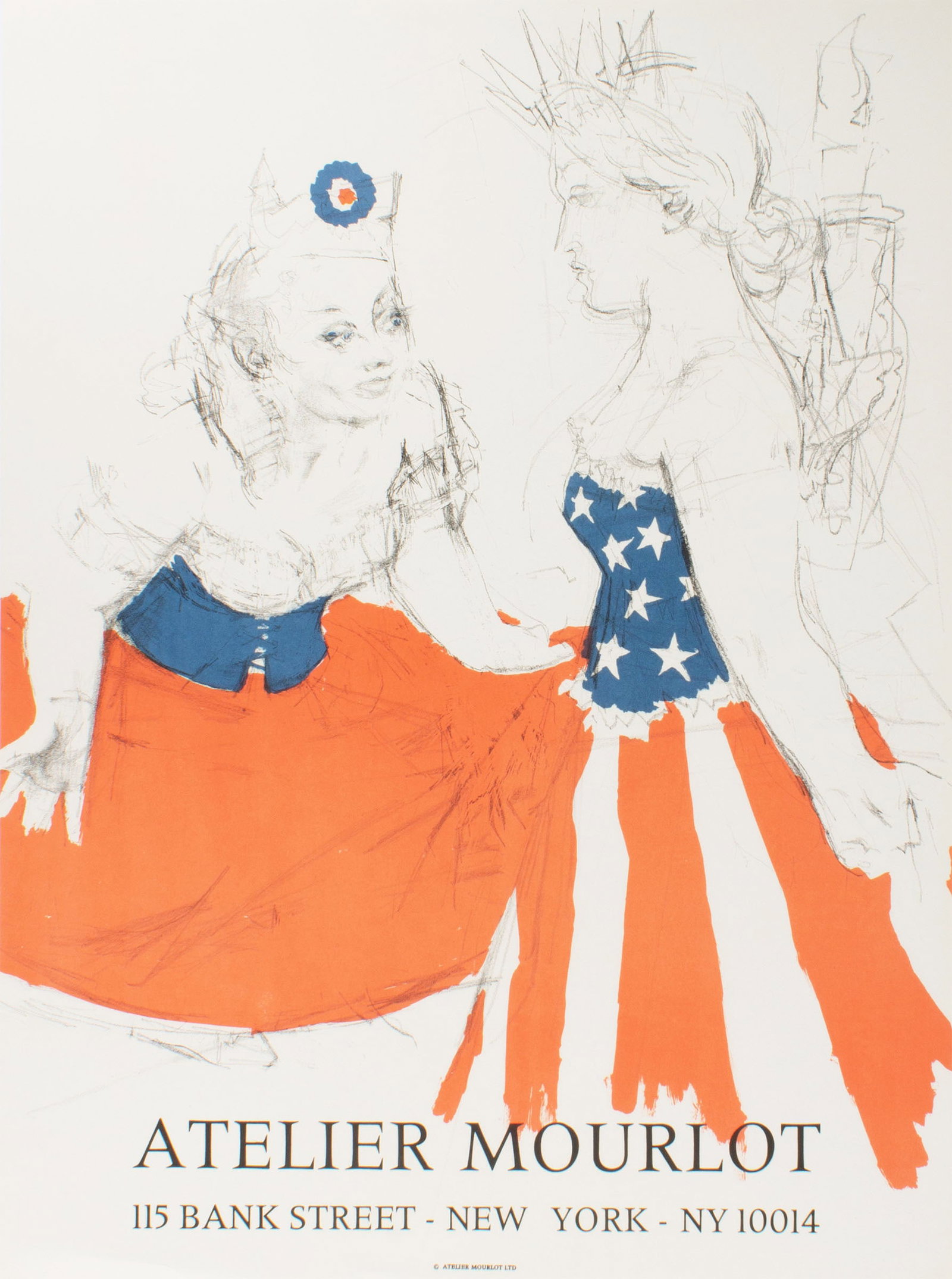 Jack Levine 1967 “Marianne & The Goddess of Liberty?? Mourlot Poster (1 of 4)