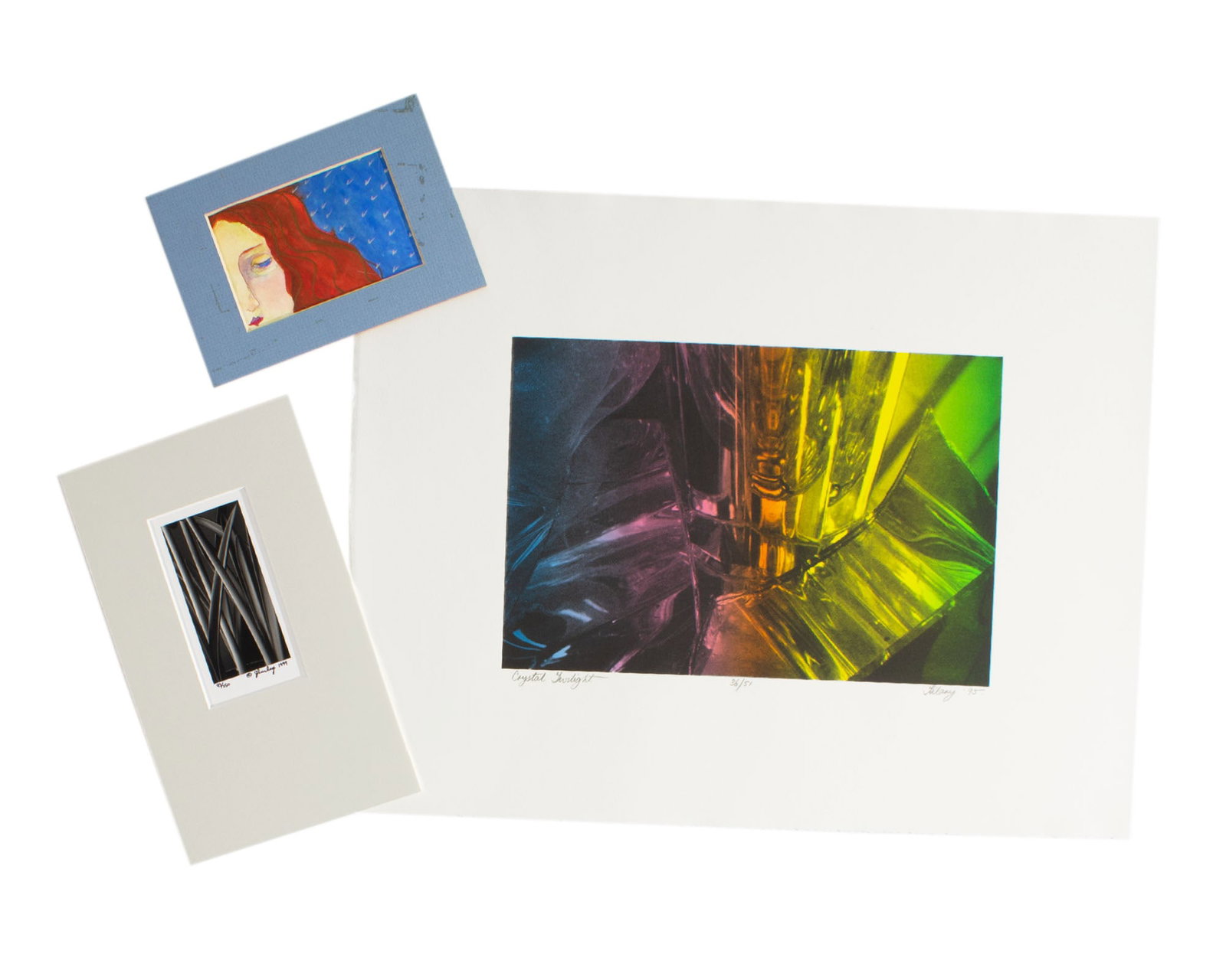 3 Works by Hilary Eddy, Betsy Berres, and John Burkey: Three works from various artists. Included is: -1995 lithograph by British/American artist Hilary Eddy. Signed, titled, dated and numbered. Includes original receipt from the Greater
