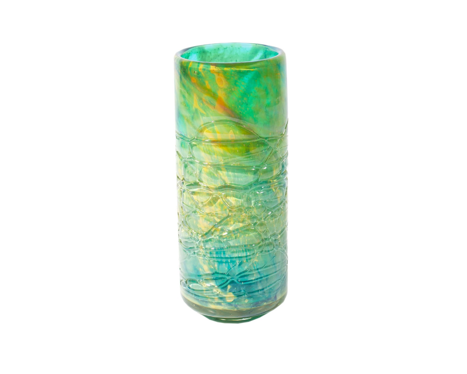 Mdina Art Glass Vase: Mdina art glass vase. Signed to underside. Measurements: 7.75" H x 3.25" W x 3.25" D. In house shipping available.