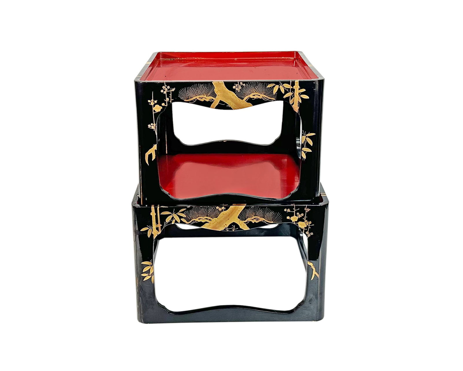 Japanese Lacquer Stacking Tray Tables (1 of 4)