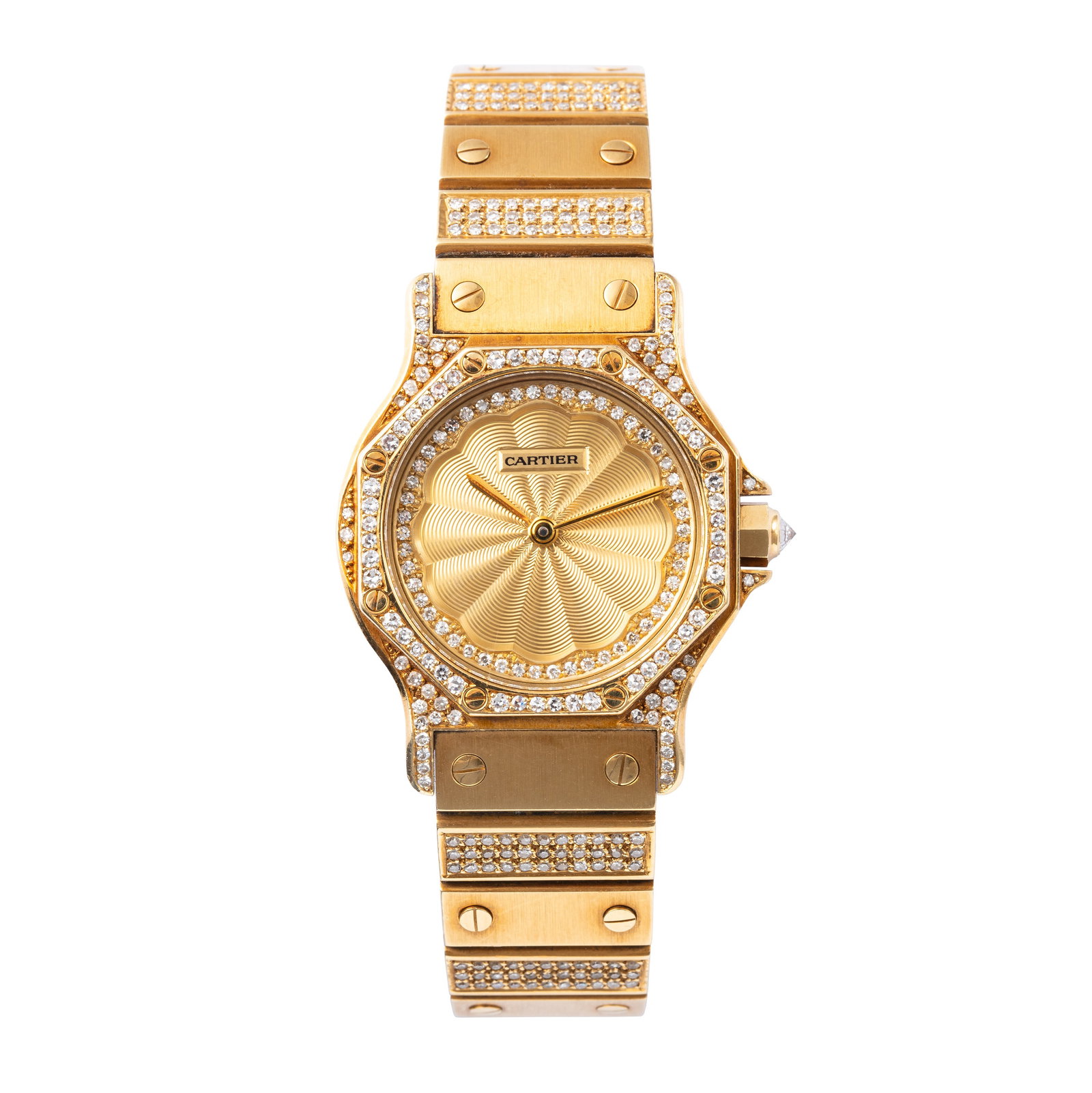 CARTIER - SANTOS 'MISS UNIVERSO' OROLOGIO IN ORO GIALLO 18KT E DIAMANTI A CARICA AUTOMATICA CON (1 of 7)