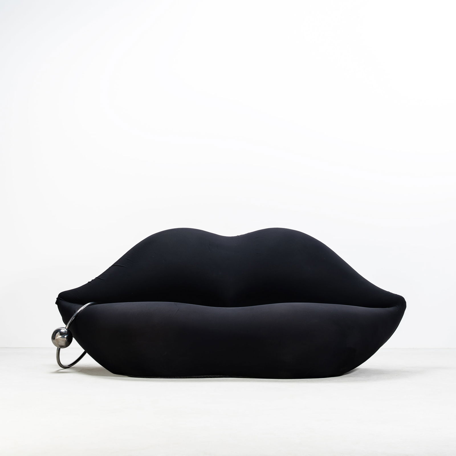 STUDIO 65, 'BOCCA DARK LADY' SOFA: Polyurethane foam, acrylic, fabric upholstery, metal, from the limited edition of 500 produced by Gufram, Italy, 2008, 85 x 212 x 80 cm, metal laser-etched 'Dark Lady Gufram 2008'
