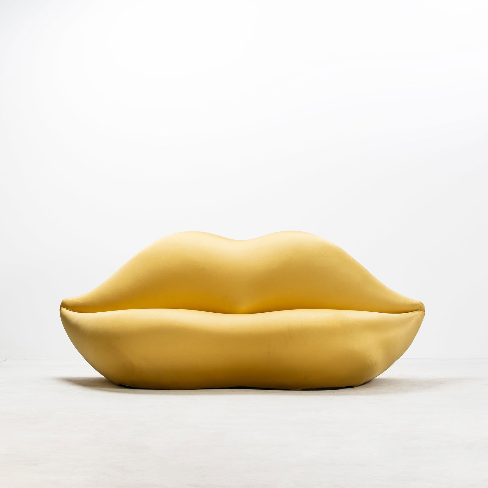 STUDIO 65, 'BOCCA UNLIMITED - YELLOW 109' SOFA: Polyurethane foam, acrylic fabric upholstery, produced by Gufram, Italy, 2020, 84 x 210 x 85 cm, manufacturer's label