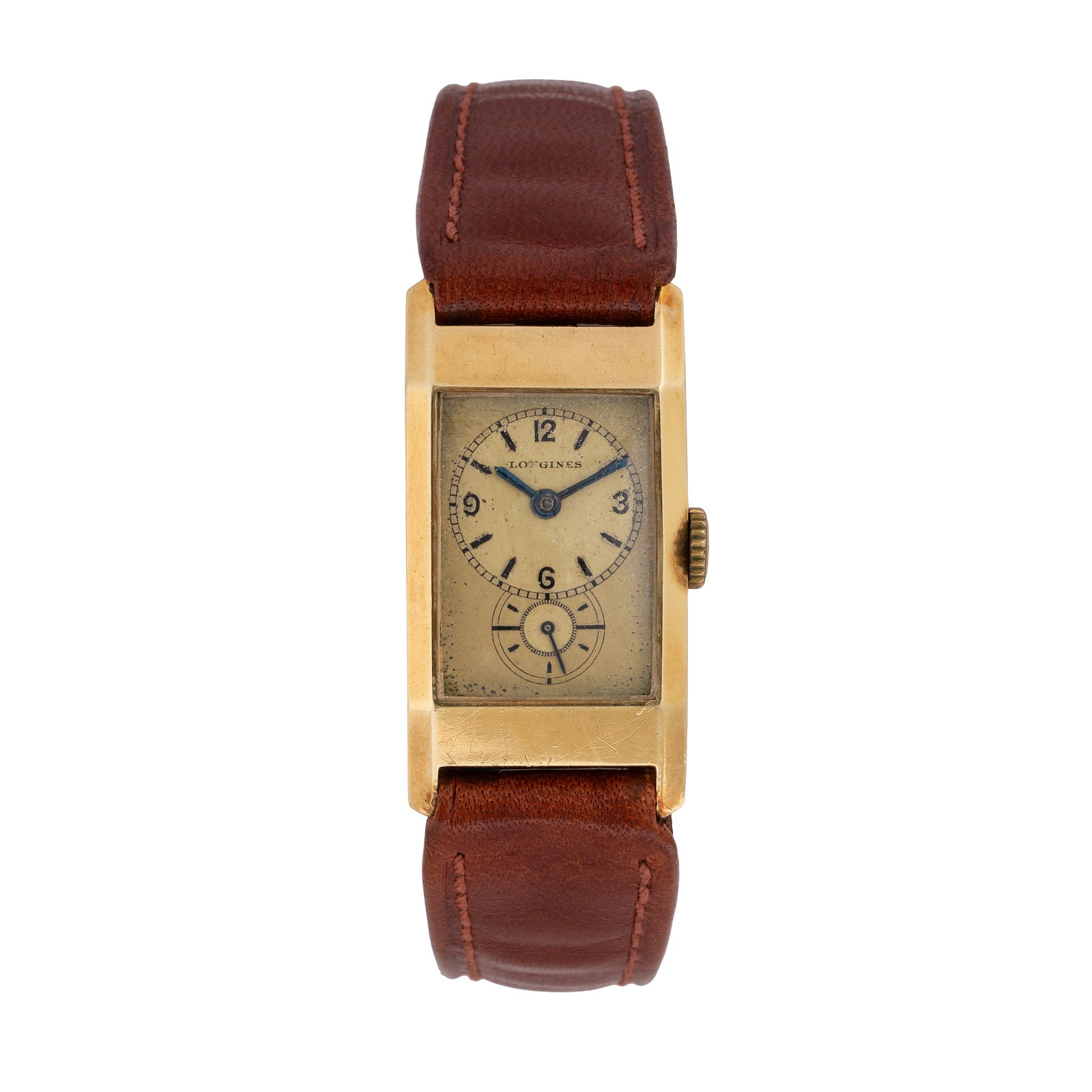 LONGINES - DOCTOR WATCH MANUAL WINDING TIME ONLY WATCH IN 18KT YELLOW GOLD WITH CHAMPAGNE DIAL AND: Brand: Longines Model: Doctor Watch Year: 1930s/1940s Dial: Champagne Case No.: 5215XXX Movement: Manual winding Calibre: Longines 9.32 Material: 18kt yellow gold Bracelet-Strap: Leather Dimensions: 1