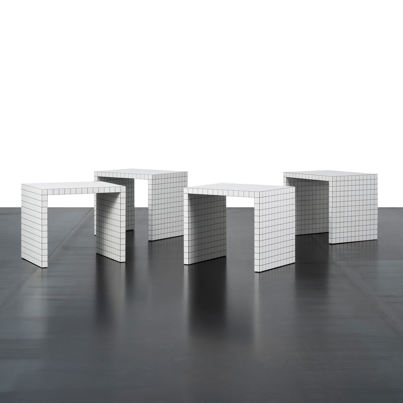 SUPERSTUDIO  SET OF FOUR BEDSIDE TABLES FROM THE QUADERNA SERIES (1 of 6)