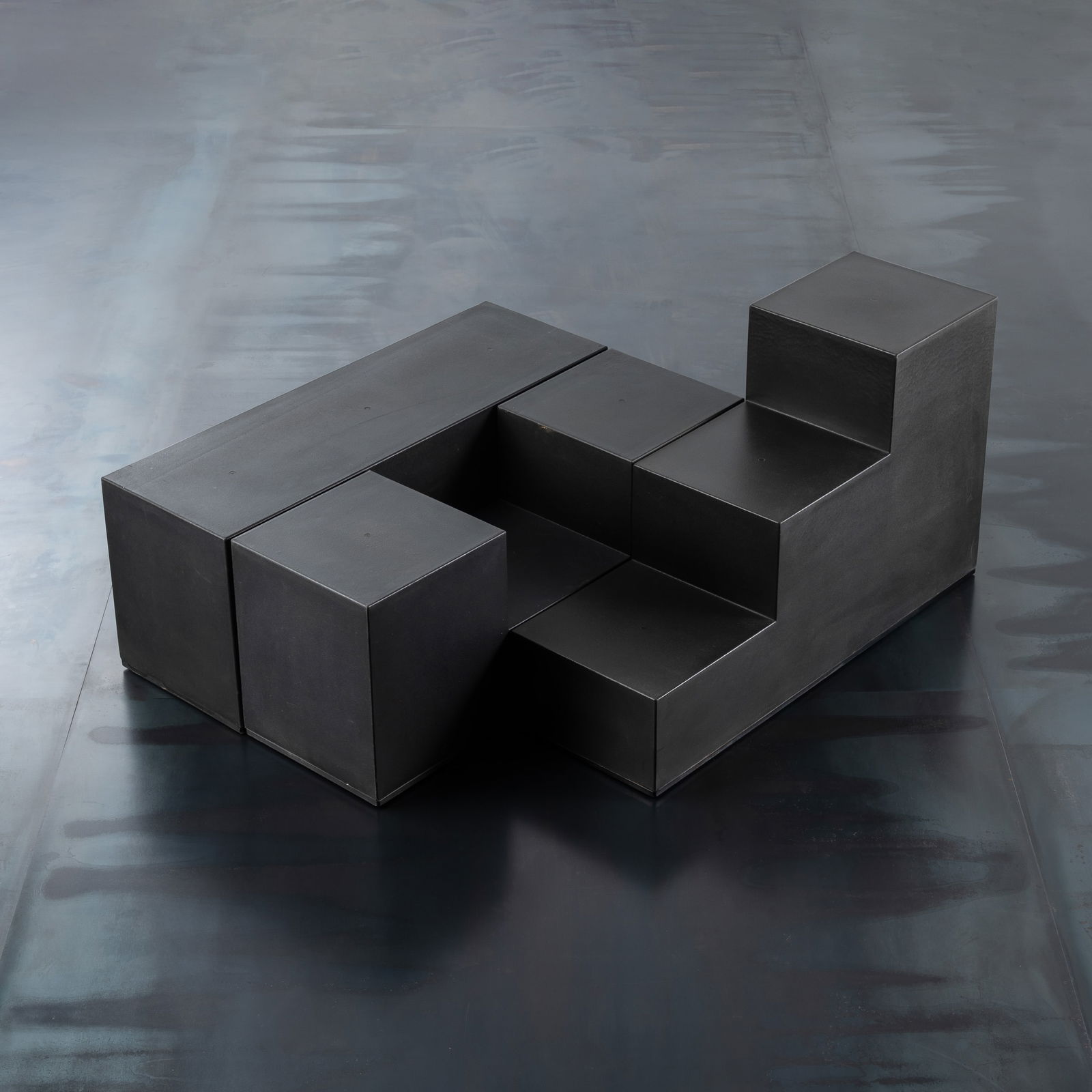 MARIO BELLINI SET OF THREE 'SCACCHI' UNITS: Polyurethane acrylic produced by C&B Italy 1970s manufacturer's label 37 X 90 X 30 cm 54 5 X 90 X 30 cm