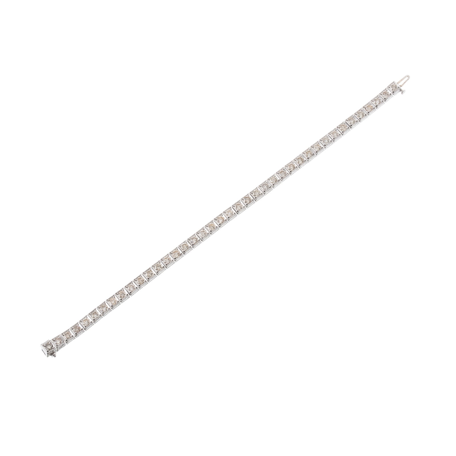 PLATINUM AND DIAMOND TENNIS BRACELET (1 of 3)