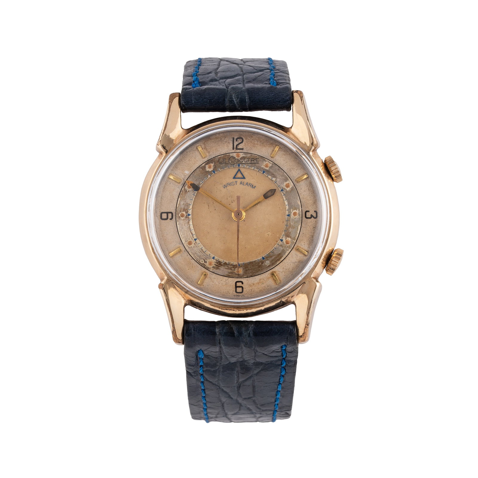 LECOULTRE – WRIST ALARM MANUAL WIND ALARM WATCH 10 KT YELLOW GOLD-PLATED MADE FOR THE U.S. (1 of 4)