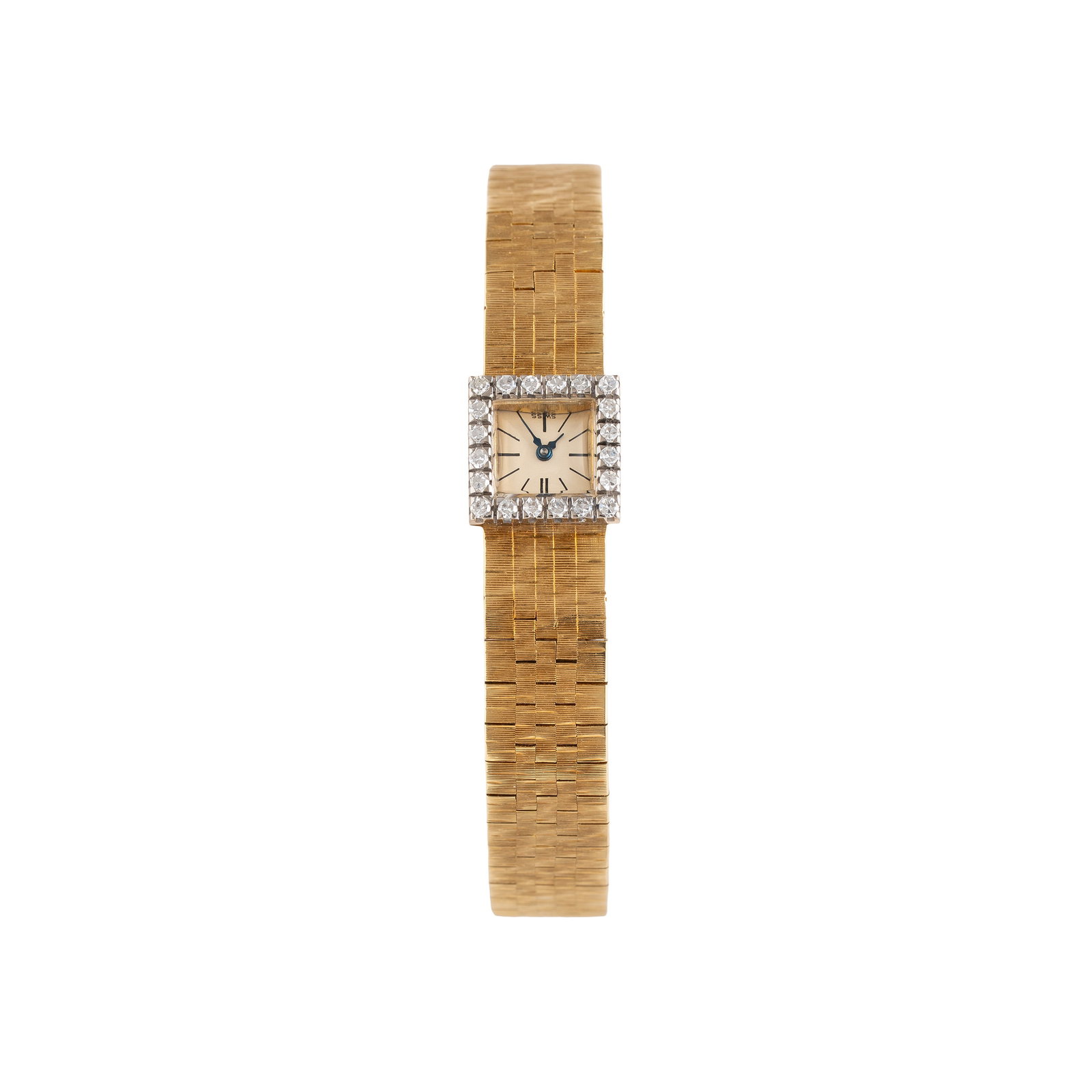 AUDEMARS PIGUET - LADY COCKTAIL MANUAL-WINDING TIME-ONLY WATCH IN 18 KT YELLOW GOLD WITH 18 KT WHITE: Brand: Audemars Piguet Model: Lady Cocktail Year: '50s Dial: White Case N: 42XXX Movement: Manual winding Material: 18 kt yellow and white gold with diamonds Bracelet/Strap: 18 kt yellow gold Size: 10