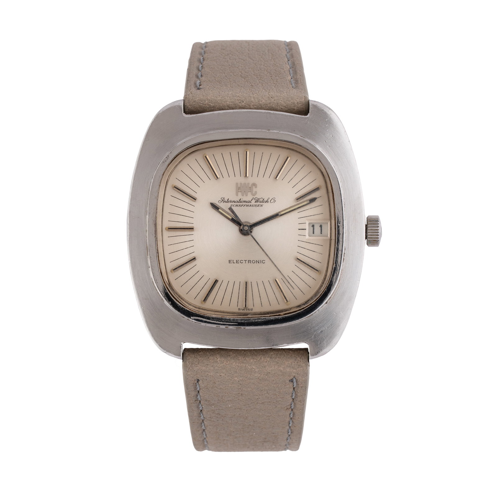 IWC – ELECTRONIC QUARTZ TUNING-FORK TIME-ONLY WATCH IN STEEL WITH ARGENTÉ DIAL AND DATE AT 3 (1 of 4)