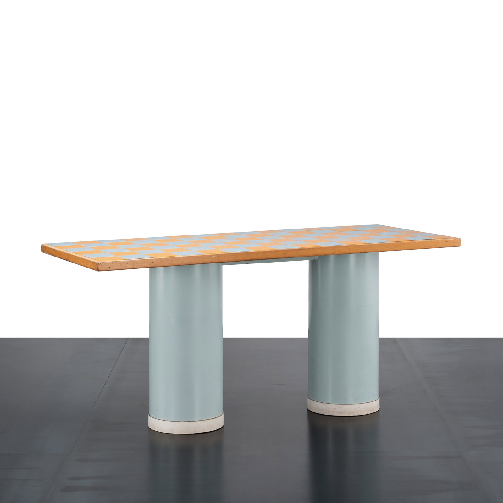 ALBERTO SALVATI AND AMBROGIO TRESOLDI TABLE: Wood and ceramic 75 x 164 x 68.5 cm