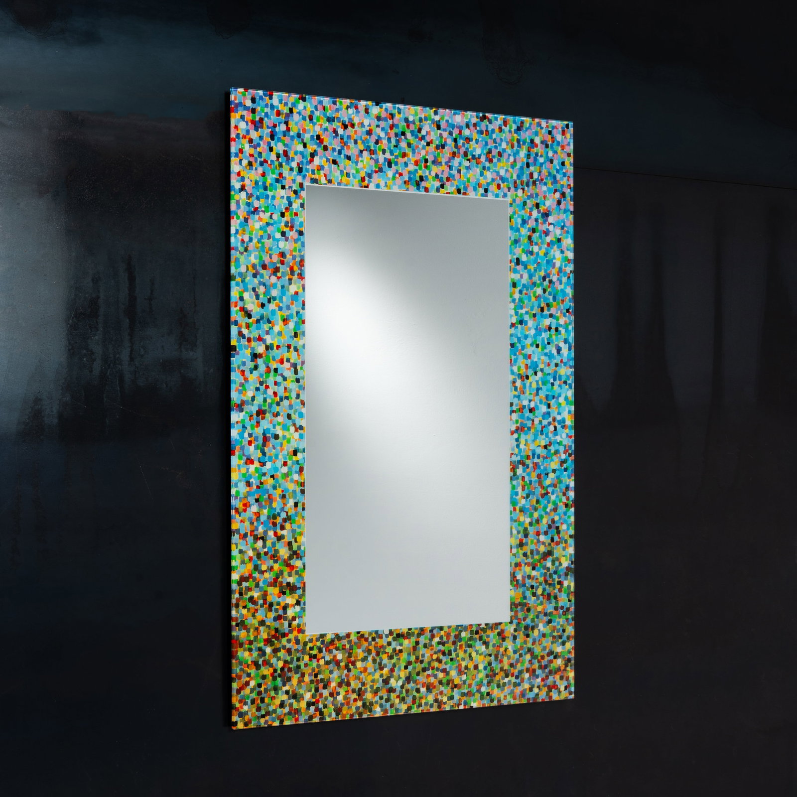 ALESSANDRO MENDINI 'PROUST' MIRROR: Mirror and frame in polychrome screen-printed glass manufactured by Glas Italia Italy circa 1990 Bibliography: Domus no. 741 September 1992 Rassegna Domus.