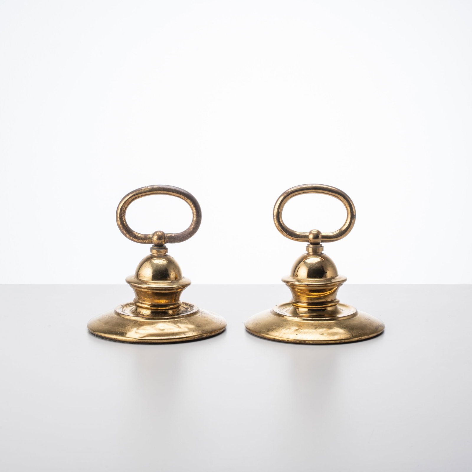 LUIGI CACCIA DOMINIONI \“F1\?? MODEL DOORSTOP PAIR: Brass Produced by Azucena Italy 1950 20 x 17 cm Bibliography Domus No. 276 November 1952 p. 75
