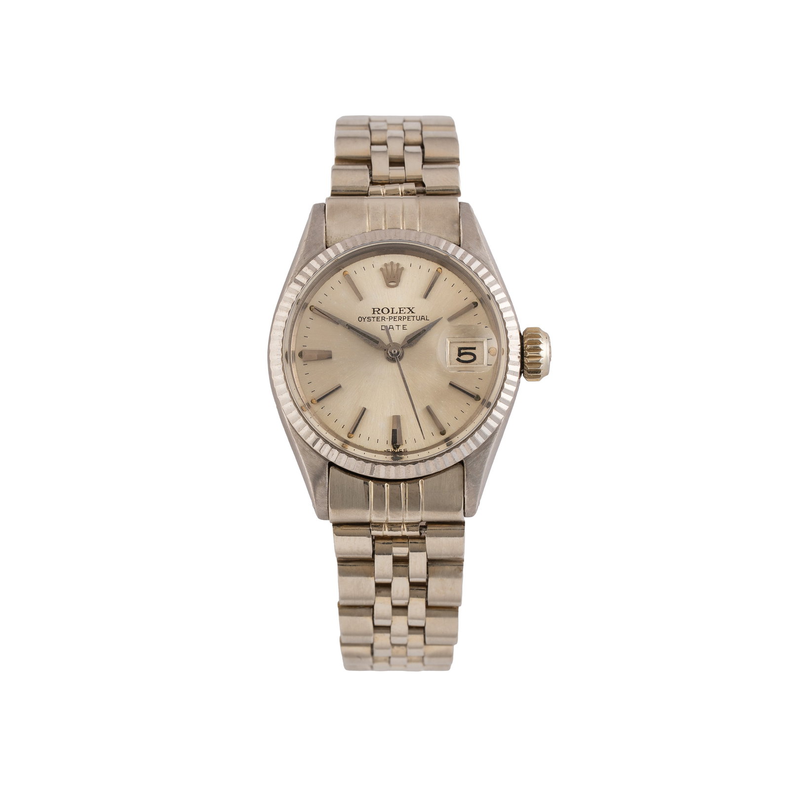 ROLEX – OYSTER PERPETUAL LADY DATE AUTOMATIC WATCH IN 18KT WHITE GOLD WITH JUBILEE BRACELET AND (1 of 5)