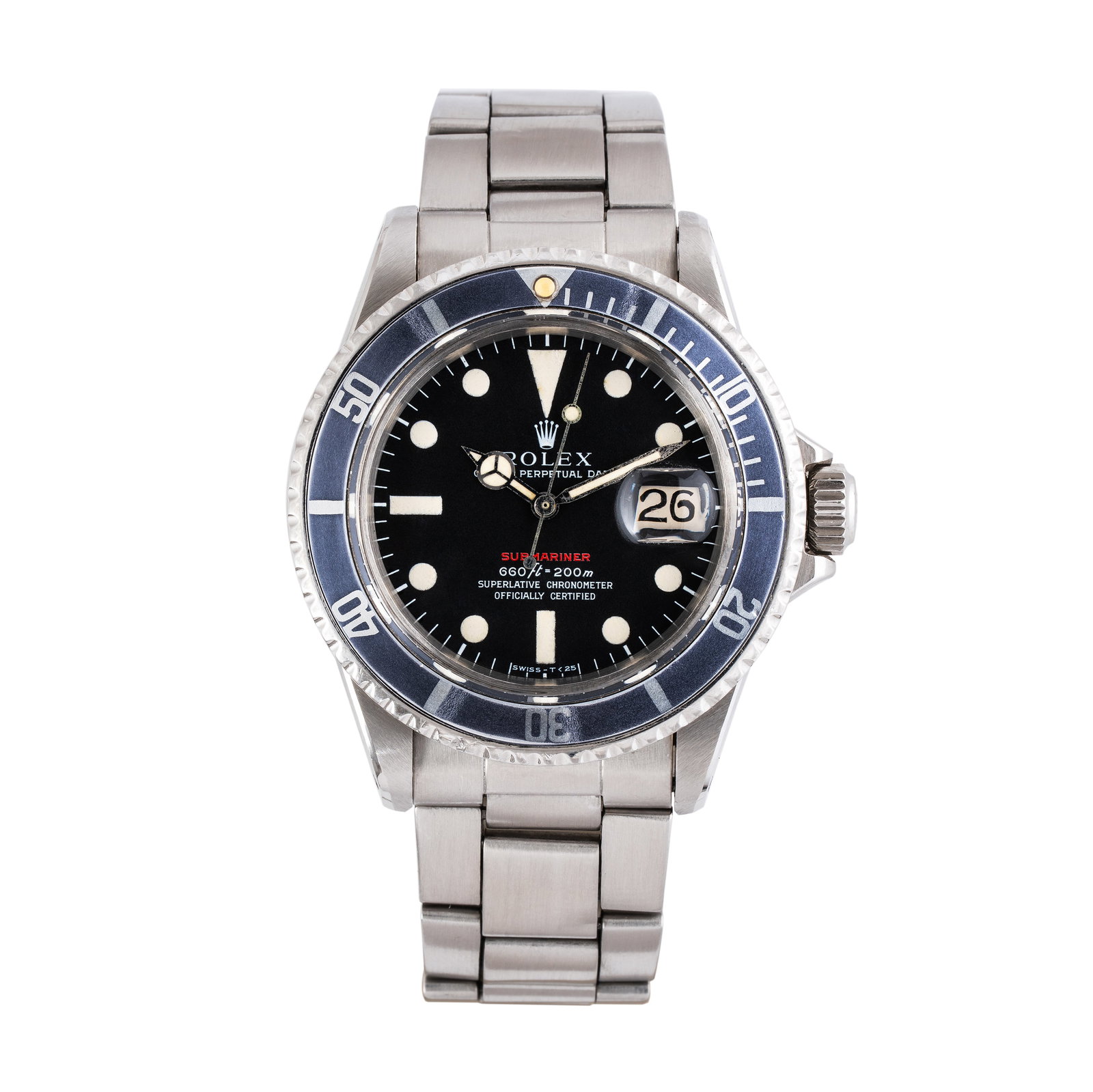 ROLEX - SUBMARINER¶AUTOMATIC STEEL WATCH WITH THREE-HOUR DATE: Brand: Rolex¶Model: Submariner¶Year: 1970¶Reference: 1680¶Dial: Black¶Box office number: 2588XXX¶Movement: Automatic winding¶Cal: Rolex 1570¶Material: steel¶Bracelet-Strap: Steel¶Size: 40 mm
