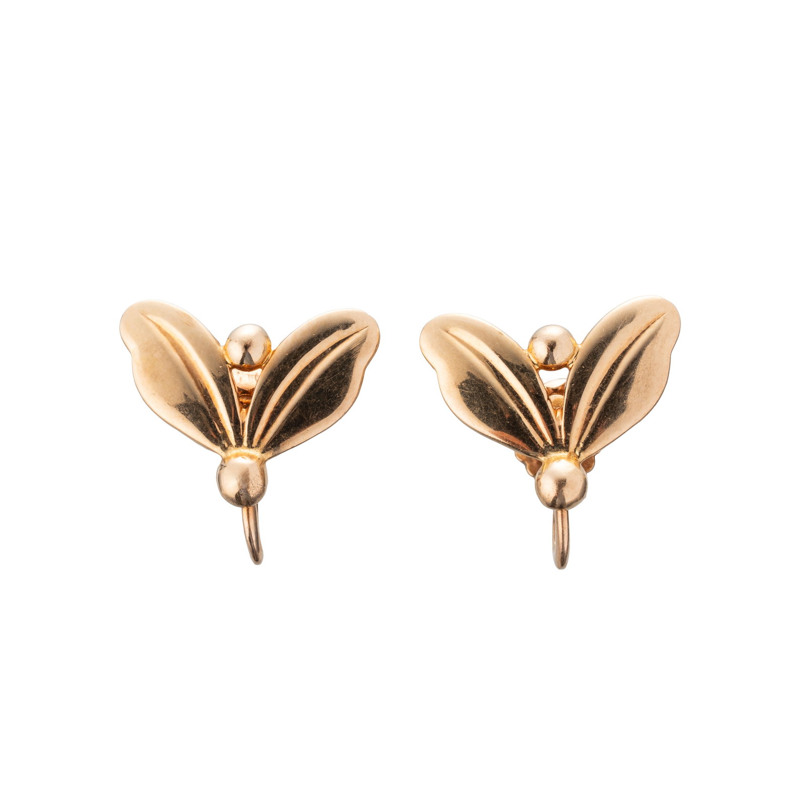 TIFFANY & CO - 14 KT ROSEGOLD EARRINGS: 14 kt rose gold earrings by Tiffany & Co. Dimensions: 17.90 x 14.40 mm; weight: 6 g.
