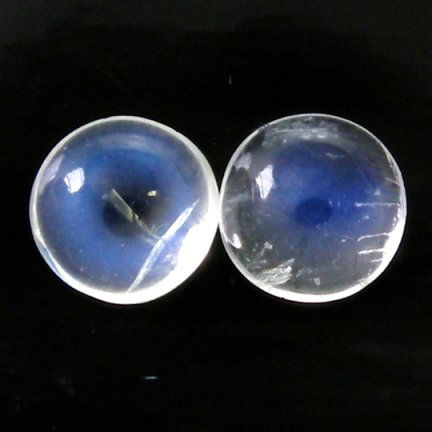 2.23cts~ natural Royal Rainbow Blue moonstone: STONE NAME : BLUE MOONSTONE , LOT NO : BM236-310 , Quantity: 2PCS , WEIGHT CTS : 2.23CTS , SIZE : 6.8 X 3.3 MM. COLOR : BLUE MOONSTONE , SHAPE : ROUND , ORIGIN : INDIA , LUSTER : MARVELOUS , HARDNESS