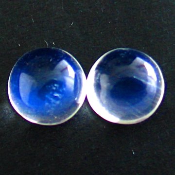 2.97cts~ natural Royal Rainbow Blue moonstone: STONE NAME : BLUE MOONSTONE , LOT NO : BM236-11 (554) , Quantity: 2PCS , WEIGHT CTS : 2.97 CTS , SIZE : 6.9 X 4.1 MM COLOR : BLUE MOONSTONE , SHAPE : ROUND , CLARITY : flawless , ORIGIN : INDIA , LUST