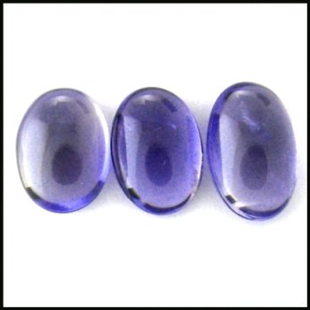 8.06cts~ Natural Rich Tanzanite blue Iolite: STONE NAME : IOLITE , LOT NO : IL56 - 20 (396) , Quantity: 3 PCS , WEIGHT CTS : 8.06 CTS , SIZE : 10.5 X 7.9 X 4.8 MM , COLOR : PURPLE BLUE , SHAPE : OVAL , CLARITY : IF , ORIGIN : INDIA , LUSTER