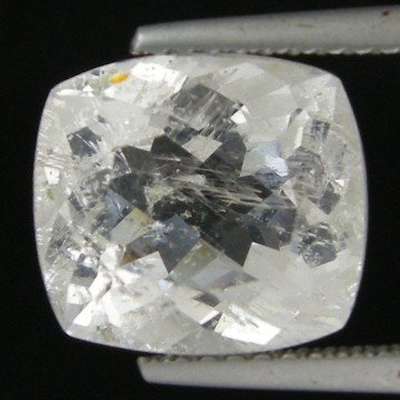 5.10cts~Wow Pure White Diamand Like Danburite: STONE NAME : DANBURITE , LOT NO : DA - (27) , Quantity: 1PCS , WEIGHT CTS : 5.10 CTS , SIZE : 10.6 x 9.6 x 6.7 MM . COLOR : WHITE , SHAPE : CUSHION , CLARITY : VS , ORIGIN : Afghanistan , LUSTER : MAR