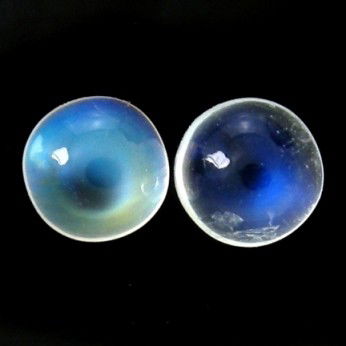 3.68cts~ natural Royal Rainbow Blue moonstone: STONE NAME : BLUE MOONSTONE , LOT NO : BM236-26 (392) , Quantity: 2PCS , WEIGHT CTS : 3.68CTS , SIZE : 7 X 5.2 MM COLOR : BLUE MOONSTONE SHAPE : ROUND CLARITY : IF , ORIGIN : INDIA , LUSTER : MARVELOU