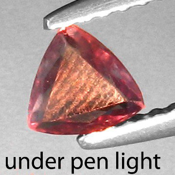 .95cts~WorldMuseum Gem~colorchange Alexanrite: STONE NAME : ALEXANDRITE , LOT NO : ALX626- 43 (344) , Quantity: 1PCS , WEIGHT CTS : 0.95CTS , SIZE : 4.1 X 4 X 1.8 MM , COLOR : GREEN , SHAPE : TRILLION , CLARITY : IF , ORIGIN : INDIA LUSTER : MARVE