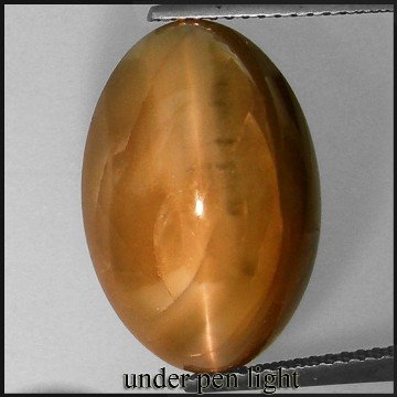 27.53cts~Natural Sharp eye Chrysoberyl Cat's eye: STONE NAME : Chrysoberyl Cats eye , LOT NO : CE110 - 95 , Quantity: 1PCS , WEIGHT CTS : 27.53 CTS , SIZE : 19.2 X 12.8 X 11.5 MM . COLOR : COLOR CHANGE , SHAPE : OVAL , CLARITY : VVS ORIGIN : INDIA , 