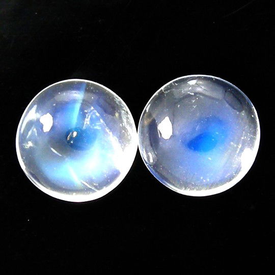 2.70cts~ natural Royal Rainbow Blue moonstone: STONE NAME : BLUE MOONSTONE , LOT NO : BM236-16(1264) , Quantity: 2PCS , WEIGHT CTS : 2.70CTS , SIZE : 6.7 X 4.1 MM , COLOR : BLUE MOONSTONE , SHAPE : ROUND , CLARITY : IF , ORIGIN : INDIA , LUSTER :