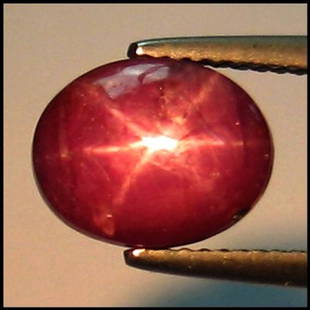 6.75cts~ 100%natural 6-Rays Star ruby: STONE NAME : STAR RUBY , LOT NO : SR 253 - 11 (508) , Quantity: 1PCS WEIGHT CTS : 6.75 CTS SIZE : 10 X 7.9 X 6.7 MM , COLOR : RED , SHAPE : OVAL , CLARITY : OPAQUE , ORIGIN : INDIA , LUSTER : MARVELOU