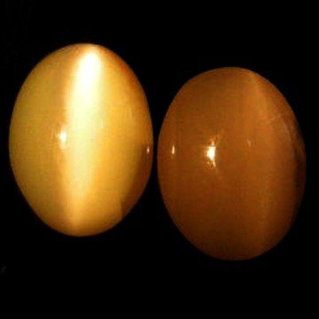1.56Cts~Natural Chrysoberyl Cat's eye: STONE NAME : Chrysoberyl Cat's eye , LOT NO : CE496C- 21 (2909) , Quantity: 2PCS , WEIGHT CTS : 1.56CTS , SIZE : 6.7 X 4.8 X 2.2 MM , COLOR : COLOR CHANGE , SHAPE : OVAL , CLARITY : VVS , ORIGIN : IND