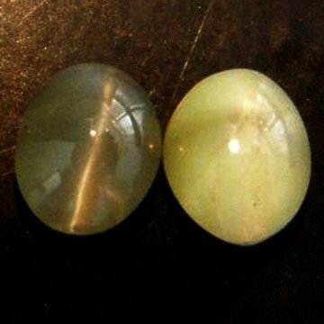 1.71Cts~Natural Chrysoberyl Cat's eye: STONE NAME : Chrysoberyl Cat's eye , LOT NO : CE496C- 99 (2916) , Quantity: 2PCS , WEIGHT CTS : 1.71CTS , SIZE : 5.6 X 4.5 X 3.5 MM. , COLOR : COLOR CHANGE , SHAPE : OVAL , CLARITY : VVS , ORIGIN :