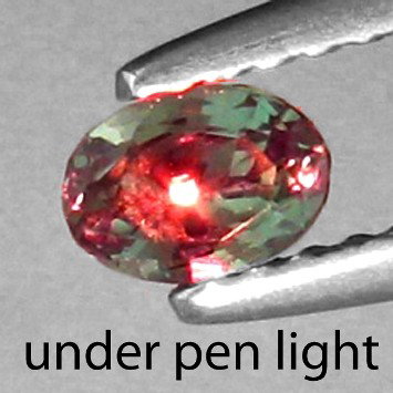 .34cts~World Museum Gem~colorchange Alexanrite: STONE NAME : ALEXANDRITE , LOT NO : ALX0474 - 42 (1474) , Quantity: 1PCS , WEIGHT CTS : 0.34CTS , SIZE : 4.9 X 3.2 X 2.4 MM , COLOR : COLOR CHANGE , SHAPE : OVAL , CLARITY : VVS , ORIGIN : INDIA , LUS